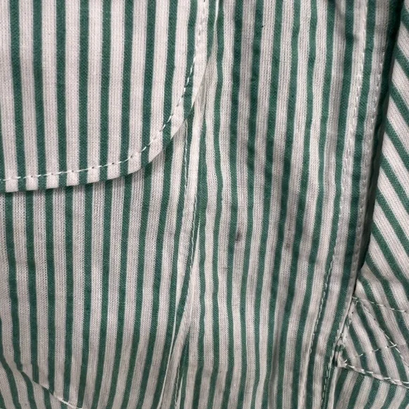 Free People Salopette In Town Green Striped Overalls Size Small New - Picture 9 of 10